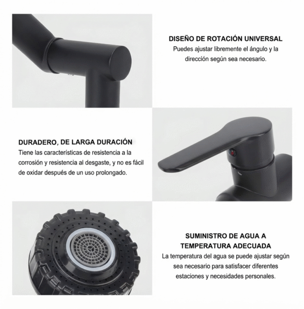 GRIFERIA MONOCOMANDO PLATEADA/NEGRA