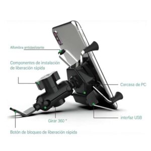 SOPORTE CARGADOR DE CELULAR PARA MOTO