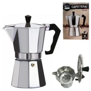 CAFETERA PLATEADA 6 POCILLOS