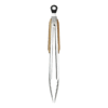 PINZA DE ACERO INOXIDABLE CON MANGO MADERA GRANDE